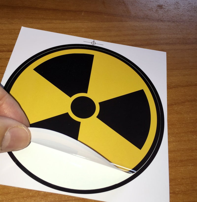 Outdoor/Indoor (4 Pack) 4" X 4" Radiation Nuclear Symbol Danger Safety Warning Sign Label Sticker Decal - Back Self Adhesive Vinyl